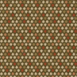 Printed Cotton LITNI Khaki / Ecru